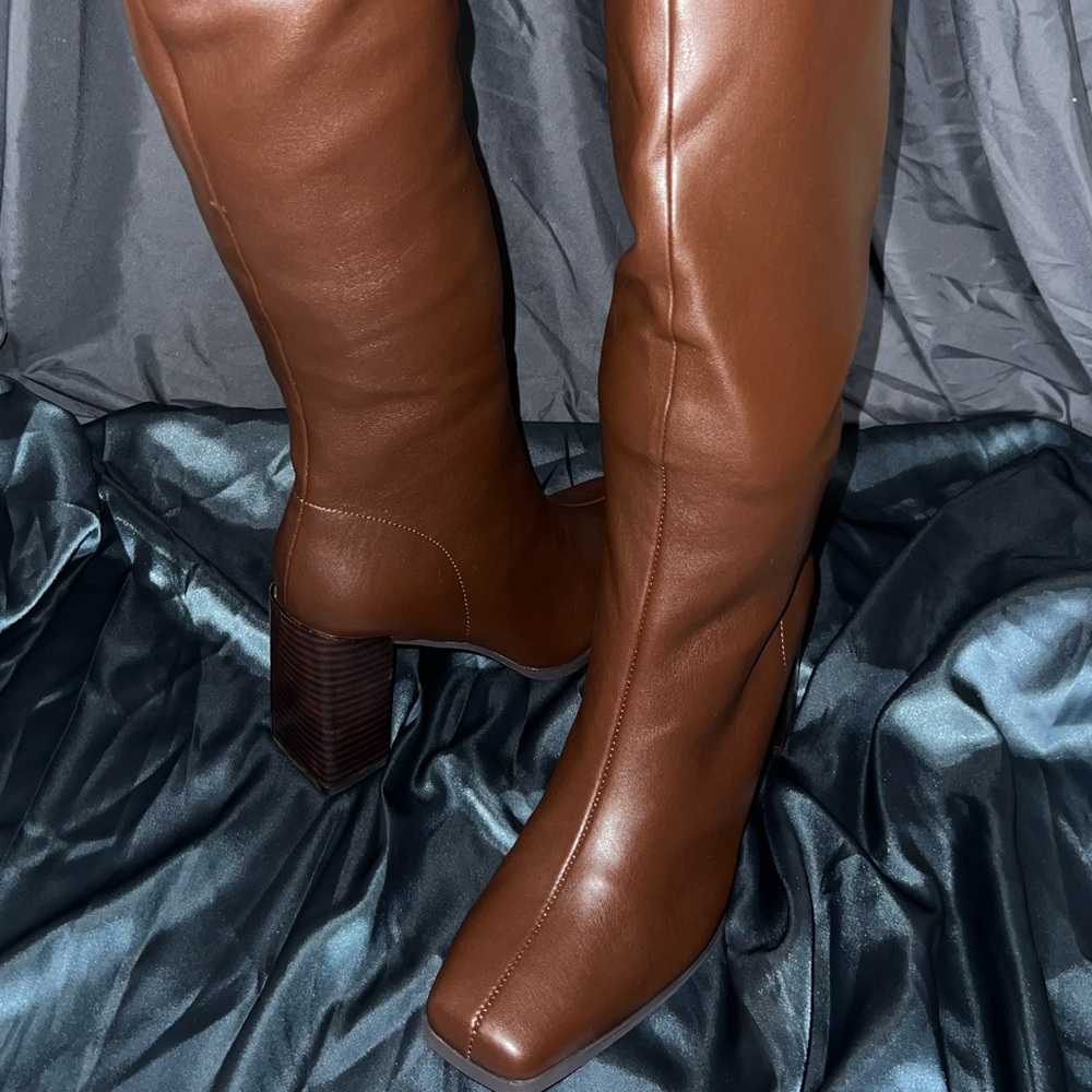 Brown Knee Boots, No Brand, Worn Once, Womens Size 10